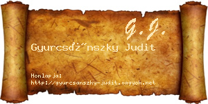 Gyurcsánszky Judit névjegykártya